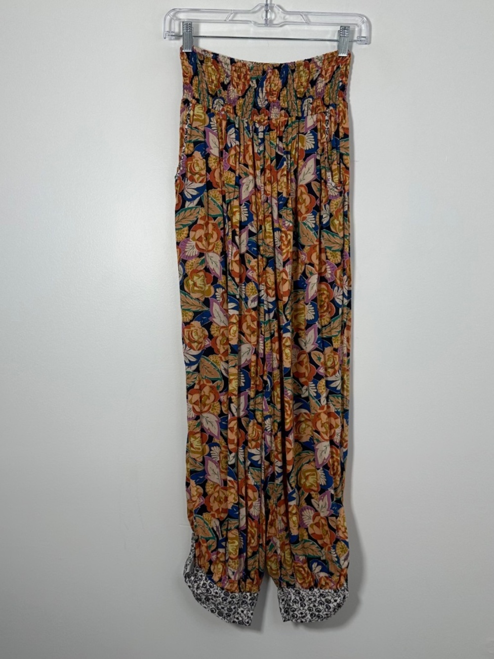 Anthropologie Womens Small Shari Harem Pants Multicolor FloralPrint Boho Cottage - Picture 3 of 12